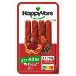 merguez végétales happyvore surgelé