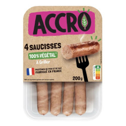 saucisses végétales accro surgelé x4