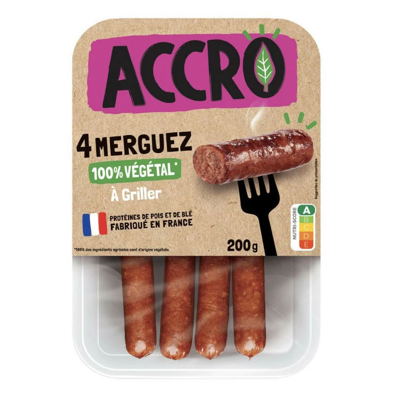 merguez végétales accro surgelé x4